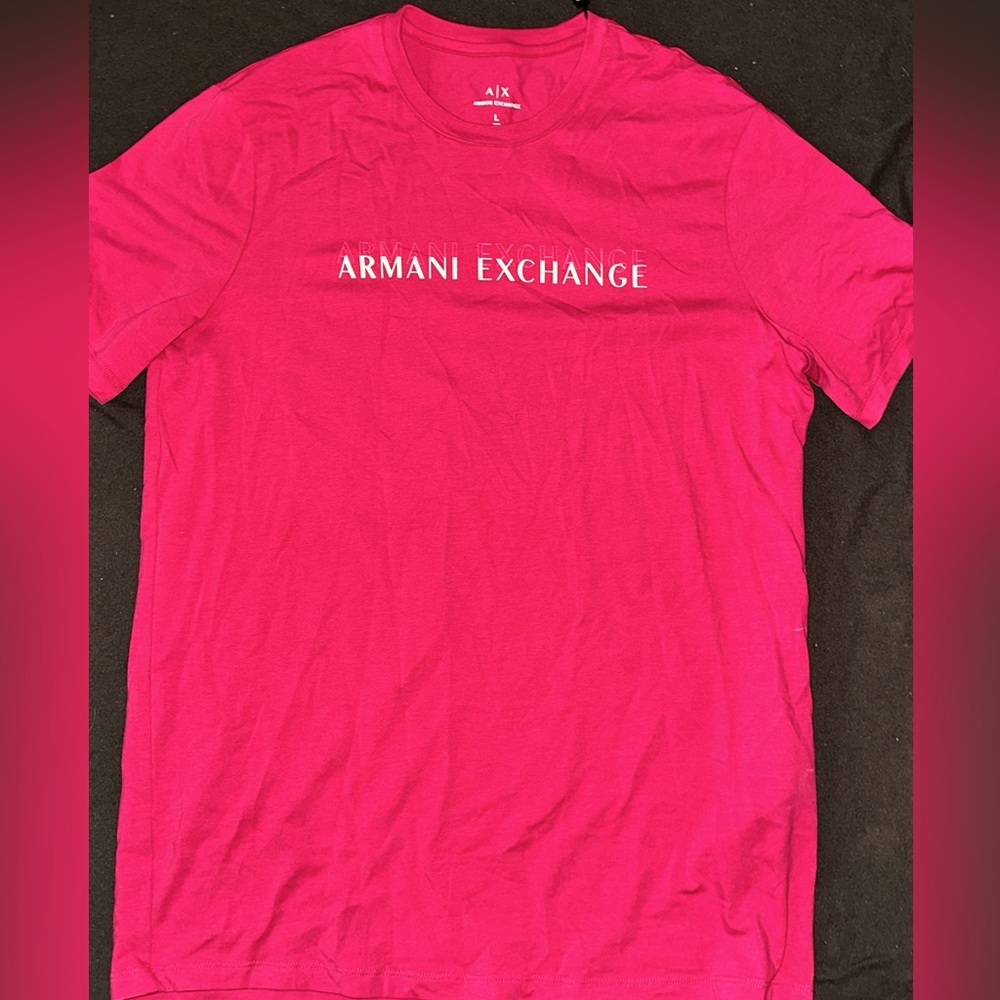 Armani Exchange Large Red Slim Shirt Tee Luxury NEVER BEEN WORN, BRAND NEW